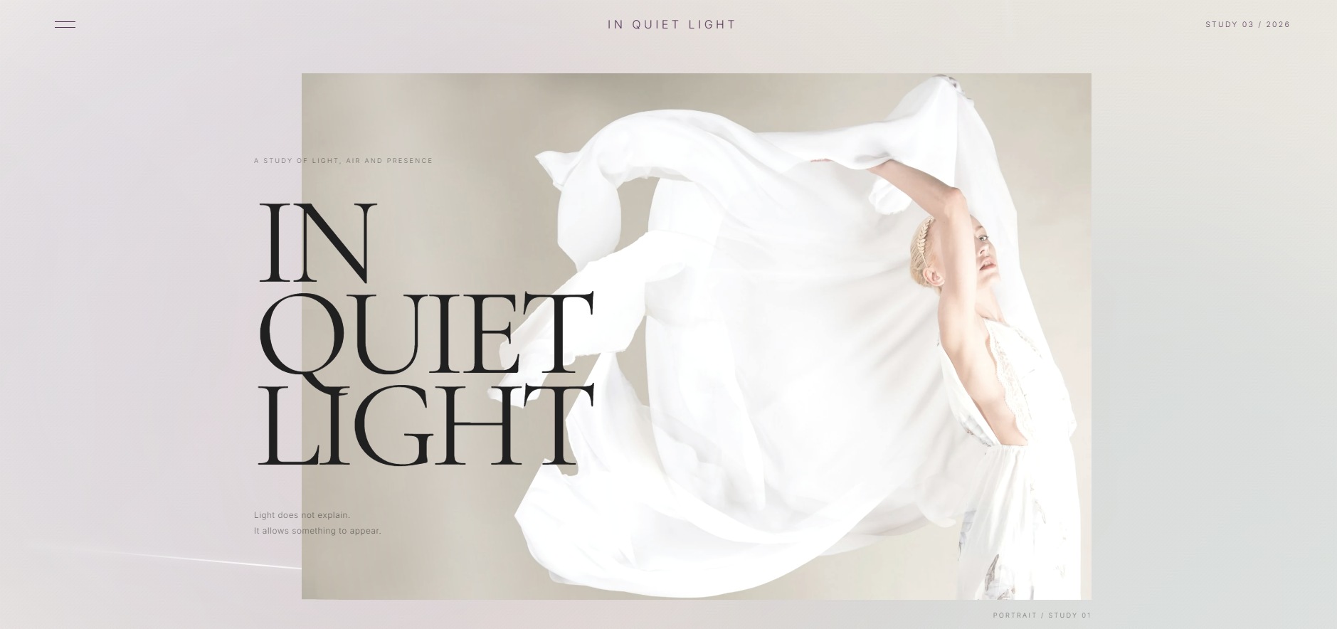 IN QUIET LIGHTの画面